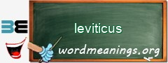 WordMeaning blackboard for leviticus